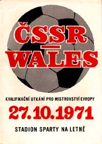 Czechoslovakia - Wales 1971 Qual. EURO1972